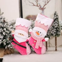 Božićni ukrasi za čarape lutka-starac snjegović s podignutom rukom Božićna čarapa bijeli bomboni Božićni dekor