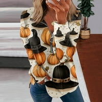 Ženski Casual pulover s patentnim zatvaračem, Duksevi s ovratnikom s dugim rukavima, sportska odjeća s printom