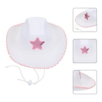 Zapadnjački kaubojski šešir, kaubojka s ružičastom zvijezdom, šešir sa šljokicama, odijelo za zabavu