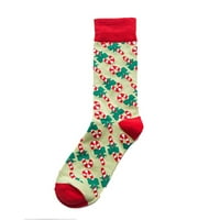 Muški i ženski modni Božićni Print pamučne čarape srednje duljine čarape Božićni kostimi - crvena 38-46