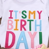 Sunisery Toddler Kidd Girls Rođendanske odjeće Tops set za haljine setovi majica s kratkim rukavima šarene tutu