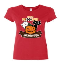 Tee Hunt ima fantastične ženske majice za Noć vještica smiješna mačka za mačke od bundeve, crvena, x-velikan