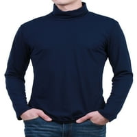 Jedinstveni prijedlozi muški lagani pulover dugih rukava i majica s kornjačom u tamnoplavoj boji 44