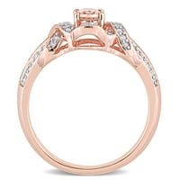 Miabella ženska ct ovalna rezana morganite ct dijamant 10kt ružičasto zlato uvijeni zaručnički prsten