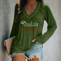 Za žene Plus size rasprodaja modna ženska ležerna bluza s izrezom i printom u obliku slova U, majice s rukavima,