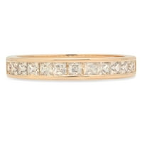 0. Princess Cut pravi autentični prirodni dijamant 91-A-A-A čvrsto pravo žuto zlato 18k Art Deco ukras za vjenčanje
