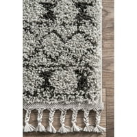 Marokanski tepih s resicama, 9' 12', siva