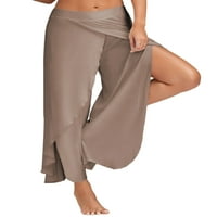 ; Ženske Palazzo hlače, joga hlače širokih nogavica, jednobojne hlače, široke hlače za trčanje visokog struka,