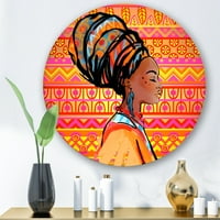 Designart 'Portret Afroamerikanke s turbanom I' Moderni metalni zid - disk od 23 godine