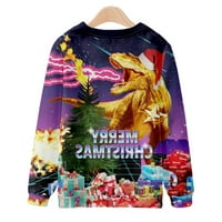 Muška majica s dugim rukavima, Lagani, labavi modni ležerni Božićni pulover, majica s printom od 3 A džemper s