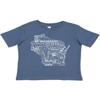 Salata s potpisom s riječima države Viskonsin kao poklon za majicu za dječaka ili djevojčicu-dijete