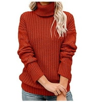 Ženske pulovere s dolčevitom u A-listi-Casual pulover s dolčevitom s dugim rukavima na rasprodaji ženske džempere