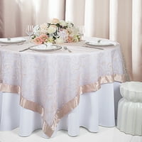 Wedding Linens Inc. 85 x85 vezeni organza Sheer tablice prekrivači Toppers - Ružičasto ružičasto