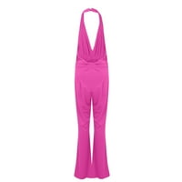 Cuoff kombinezoni za žene Ljetna modna banket haljina Viseće hlače za vrat romper vruće ružičaste s
