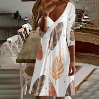 Ženska modna tiskana haljina s puloverom s dugim rukavima