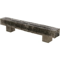 Ekena Millwork 8 H 12 d 60 W grubo pilane drvene kamin Mantel Kit W Alamo Corbels, izgorjeli bor