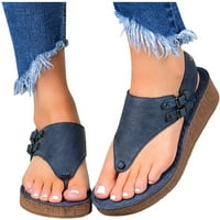 Sandale za žene klin rimski otvoreni nožni prsti sandale kože kože retro hodanja retro žene sandale