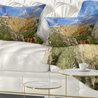 Kanjon DesignArt na padinama visoravni Ustyurt - pejzažni tiskani jastuk za bacanje - 16x16