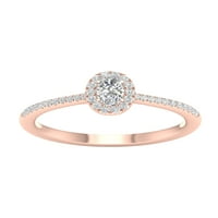 Imperial ct tdw ovalni dijamant halo zaručnički prsten u 10k ružičastu zlatu