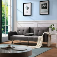 Moderni kauč na razvlačenje širine 74,8 inča, sklopivi futon kauč s čvrstim drvenim okvirom, poliesterskim presvlakama,