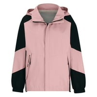 Lagane jakne za žene, ležerni zimski kaput s kapuljačom otporan na vjetar, ružičasta jakna u A-listu
