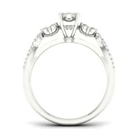 1 2CT TDW Diamond 10K zaručnički prsten od bijelog zlata