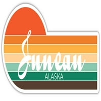 Naljepnica Juneau Alaska Retro Vintage Sunset Grad estetski dizajn 70-ih