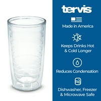 Putna čaša s dvostrukim zidom izrađena u SAD - u, održava piće hladnim i vrućim, 16 oz, prozirno