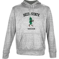 Muška Prosphere Grey Delta State Statemen Nogometni naziv Drop Pullover Hoodie