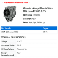 Alternator - kompatibilan sa - R 3.3L V 2005