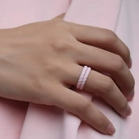 Mokani silikonski vjenčani prsten za žene, tanka i pletenica gumene trake, veličina 8