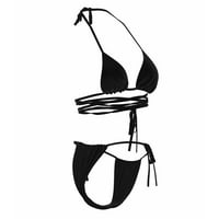 Tankini vrhovi za žene ženske kupaći kostim čvrste boje podijeljeno kupaći kostim visoki struk omotaju kupaći