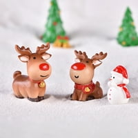 Minijaturna figurica fina izrada, Široka primjena, stolna figurica od smole s Božićnom temom s mikro krajolikom