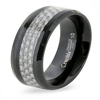 Crni obloženi prsten od nehrđajućeg čelika