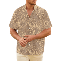 Havajska košulja za muškarce, ljetne Ležerne košulje na plaži s kratkim rukavima na kopčanje, odjeća s printom