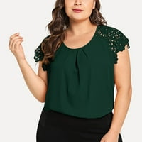 Ženske majice Rasprodaje ispod $ $ $ modne ženske majice s okruglim vratom s cvjetnom čipkom na ramenima, bluze