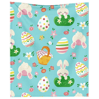 Dicasser Uskrs sretni zeko bacanje pokrivača s jastučnim poklopcem sretni uskrsni šarena jaja ugodna i mekana