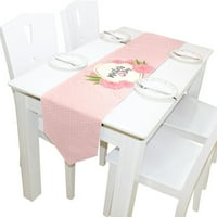 PopCreation Majčin dan ružičasti stol za trkač kuhinja Prekrasni cvjetni stol trkači za kućna kava kuhinja za