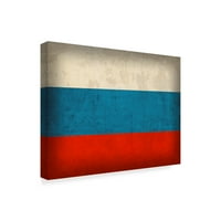 Zaštitni znak likovna umjetnost 'Rusija nevolja zastava' platno umjetnost crvenog atlasa dizajna