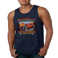 Wild Bobby, Main Street of America Route Hot Rod Automobili i kamioni Mens Grafički tenk, mornarica, 2xl