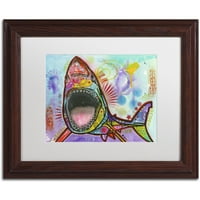Zaštitni znak likovna umjetnost Shark 1 Canvas Art Dean Russo, bijela mat, drveni okvir