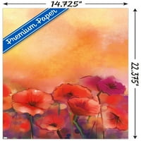 Zidni plakat s cvijećem crvenog maka, 14.725 22.375