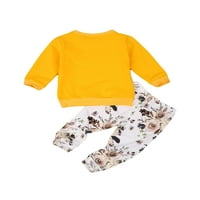 Dječji džemper s jednim otvorom + hlače + traka za glavu s mašnom, ležerno odijelo s cvjetnim printom, široka