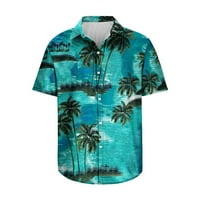 Muška havajska košulja, ležerni ljetni topovi s kratkim rukavima s grafičkim printom, bluza na plaži na kopčanje,