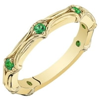 okrugli zeleni prsten s imitacijom smaragda težine 0. Karat od čistog srebra