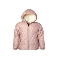 Ružičasta jakna s platinastom prekrivanom jaknom s kapuljačom