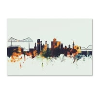 Zaštitni znak likovne umjetnosti 'Middlesbrough England Skyline v' Canvas Art od Michaela Tompsetta