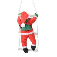 Božićni privjesak Djed Mraz se penje ljestvama od užeta, viseća lutka, ukras božićnog drvca, uređenje doma Djed