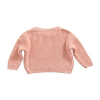 Novorođena dječaka djevojčice Čvrsta boja džempera, labavi fit dugih rukava pleteni pulover za jesen, zima