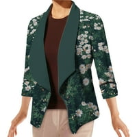 Ženski kaput dama dugi rukavi Elegantni print casual rever Radni kaput nadmašuje odijelo za jaknu od casual odjeće